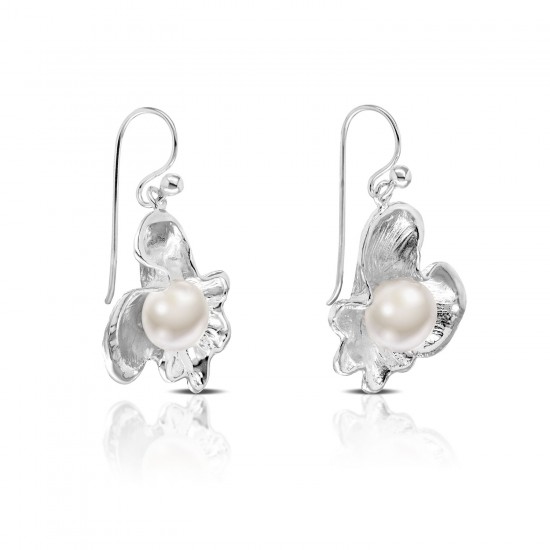 Fiore Pearl Silver Earrings