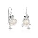 Frog Pearl Silver Earrings