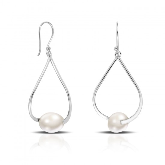 Swing Pearl Silver Earrings