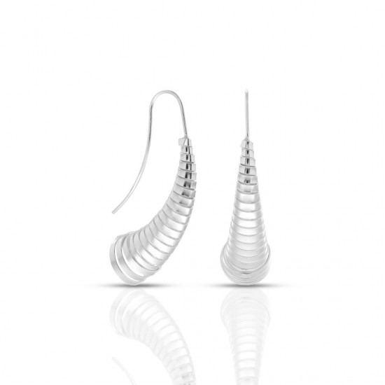 Spiral Horn Silver Earrings