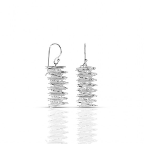 Abstract Spiral Silver Earrings