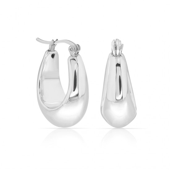 U Silver Earrings