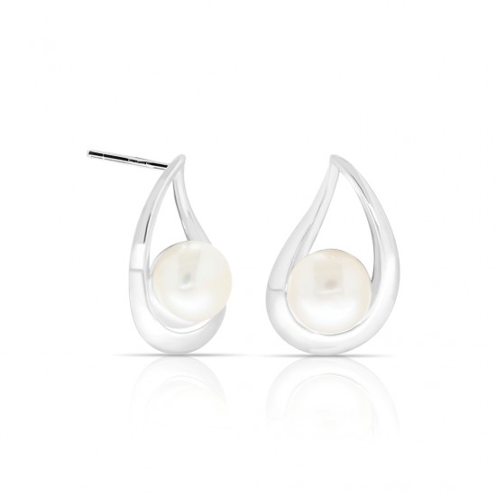 Evanna Pearl Silver Earrings