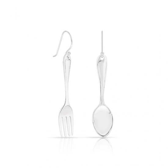 Big Cutlery Silver Earrings