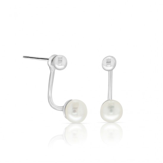 Dina Pearl Silver Earrings