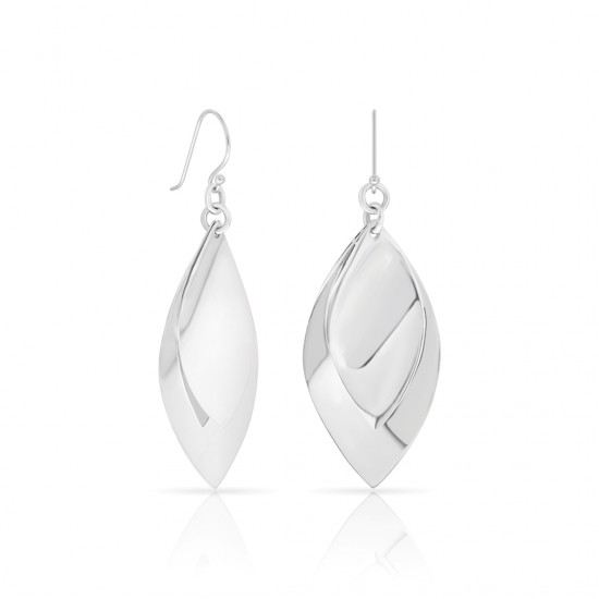 Leaf Drop Silver Earrings