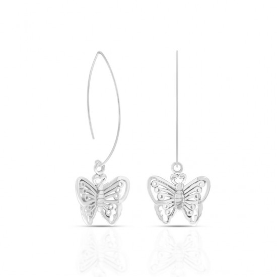 Tropical Butterfly Silver Earrings