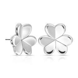 Leaf Clover Silver Earrings
