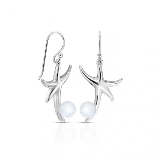 Dancing Star Pearl Silver Earrings