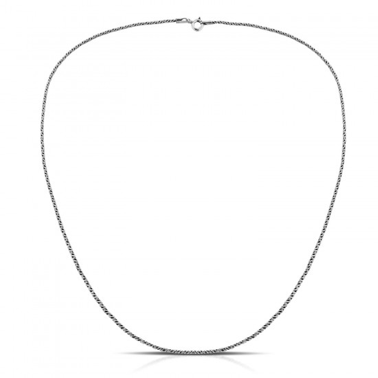 Rope Chain Silver Necklace