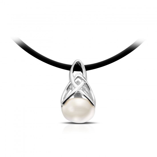 Reticolo Pearl Silver Pendant