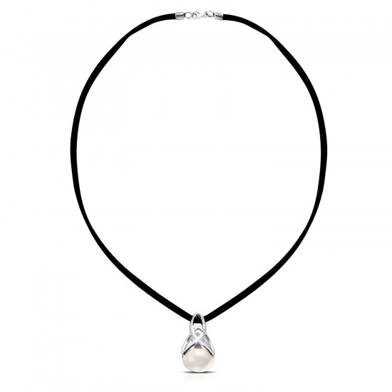 Reticolo Pearl Silver Pendant