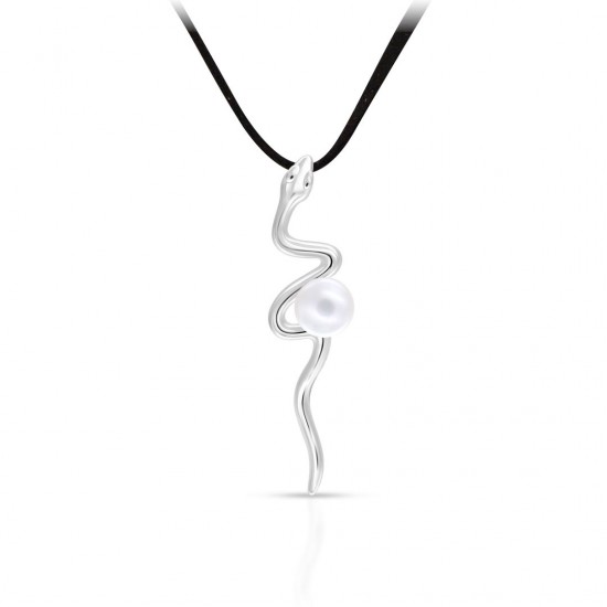 Snake Pearl Silver Pendant