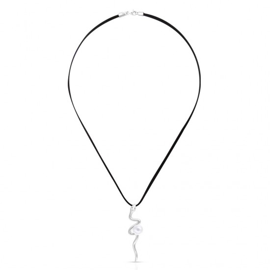 Snake Pearl Silver Pendant