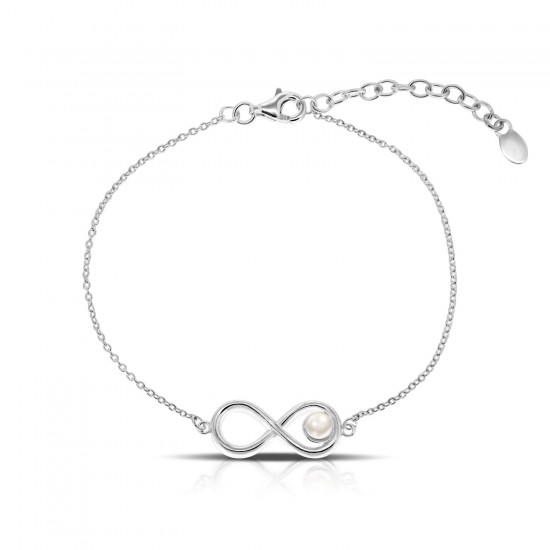 Infinity Pearl Silver Bracelet