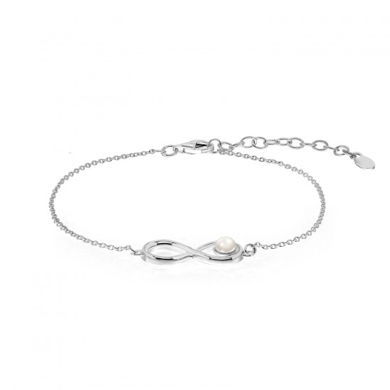 Infinity Pearl Silver Bracelet