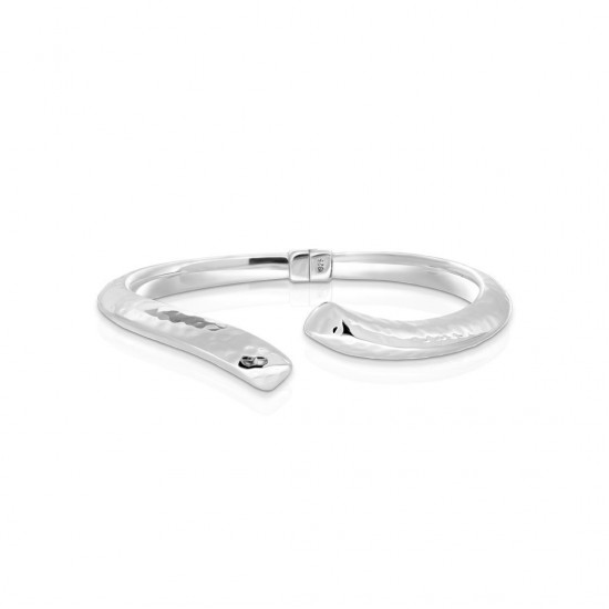 Hammered Elene Silver Bracelet