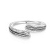Thick Feather Silver Bracelet
