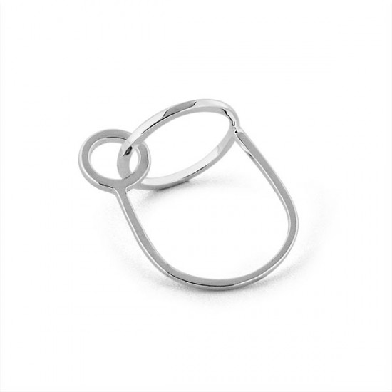 Two Circles Silver Ring 