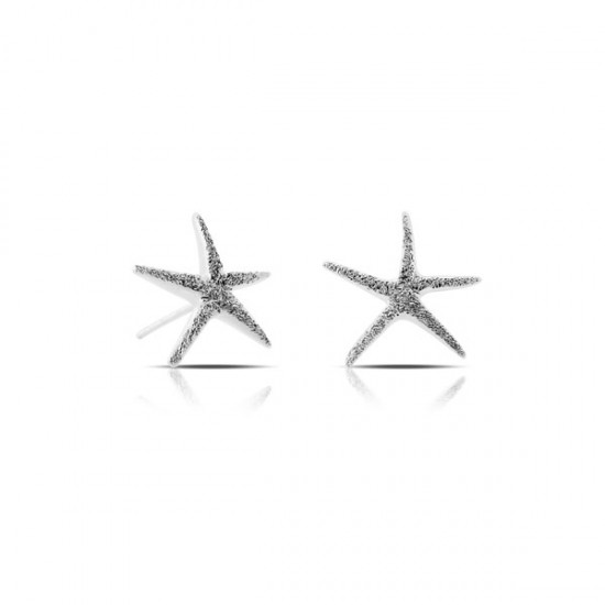 Anting Perak Starfish Diamond Cut