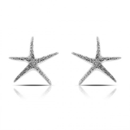 Anting Perak Starfish Diamond Cut