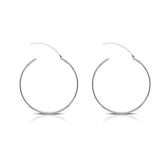 Large Hoop Silver Earrings