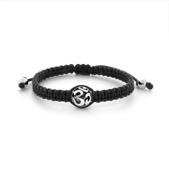 Om Silver String Bracelet