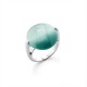 Green Cat Eye Silver Ring 