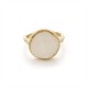 Yellow Cat Eye Gold Plated Silver Ring