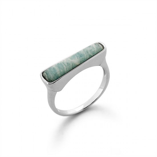 Amazonite Silver Ring