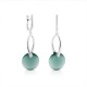 Green Cat Eye Silver Earrings