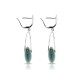 Green Cat Eye Silver Earrings