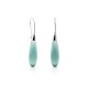 Drop Green Cat Eye Silver Earrings 