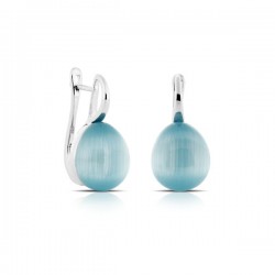 Turquoise Cat Eye Silver Earrings Turquoise Cat Eye Silver Earrings