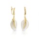 Nude Yellow Cat Eye Gold Plated Silver Earrings