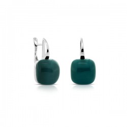Dark Green Cat Eye Silver Earrings Dark Green Cat Eye Silver Earrings