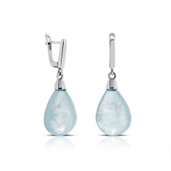 Natural Aquamarine Silver Earrings Natural Aquamarine Silver Earrings