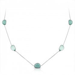 King Green Cat Eye Silver Necklace King Green Cat Eye Silver Necklace