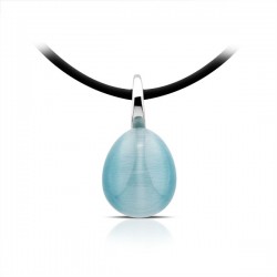 Turquoise Cat Eye Silver Pendant