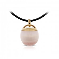 Liontin Perak Berlapis Emas Moon Cat Eye