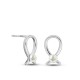 Ribbon Pearl Silver Earrings