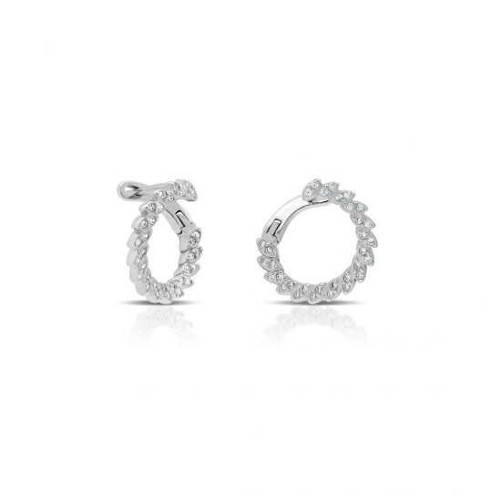 Spiral Circle Zircon Silver Earrings