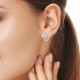 Spiral Circle Zircon Silver Earrings