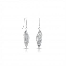 Leaf Zircon Silver Earrings Leaf Zircon Silver Earrings