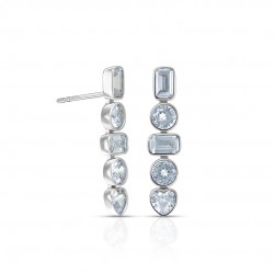 Mix Shape Zircon Silver Earrings Mix Shape Zircon Silver Earrings