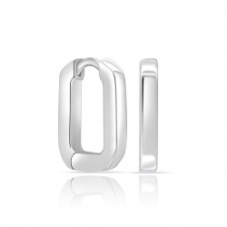 Box Huggie Silver Earrings