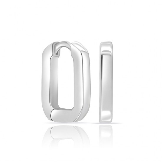Box Huggie Silver Earrings Box Huggie Silver Earrings