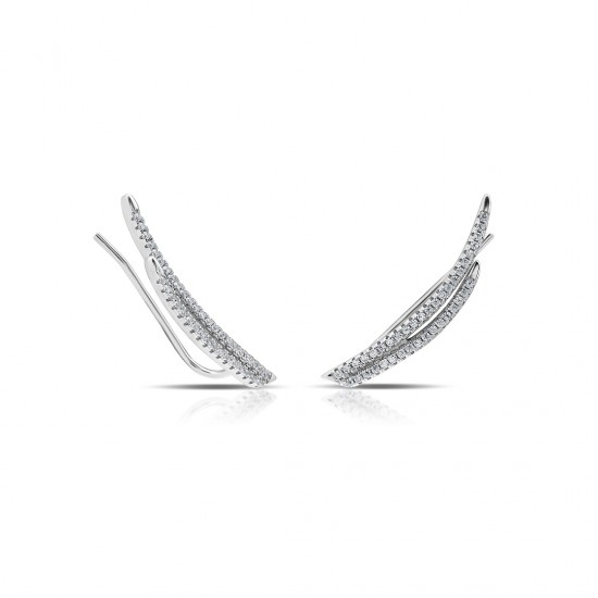 Wings Zircon Silver Ear Cuff