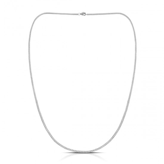 Cuban Chain Two Silver Necklace