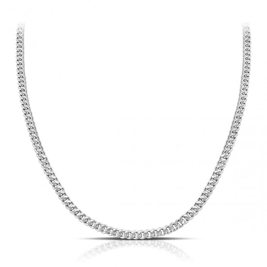 Cuban Chain Five Silver Necklace